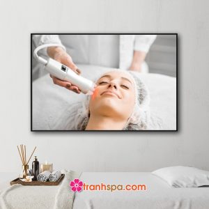 Mẫu tranh spa hình ảnh chăm sóc da mặt bằng công nghệ laser