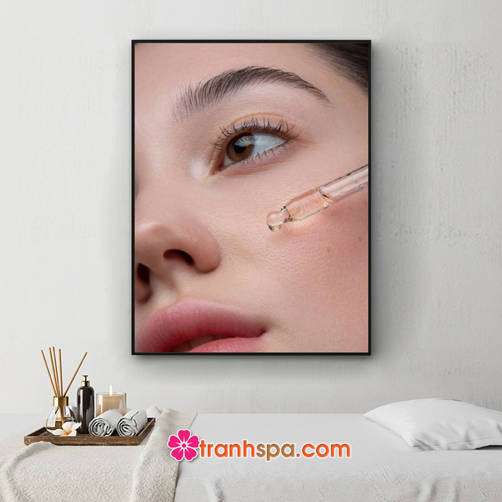 Mẫu tranh spa hình ảnh bổ sung nước giữ ẩm chăm sóc da mặt