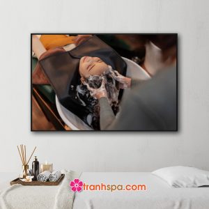 Mẫu tranh spa gội đầu thư giãn