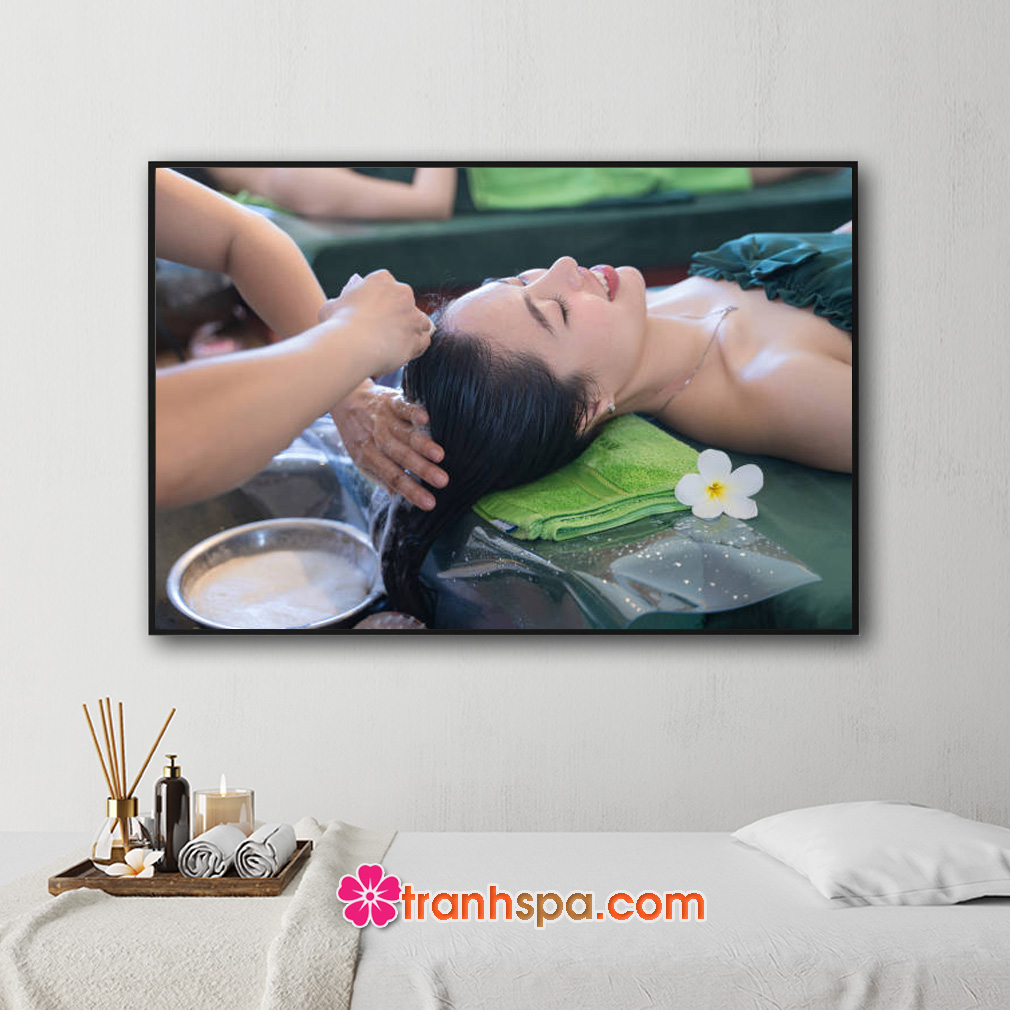 Mẫu tranh spa gội đầu thư giãn đẹp