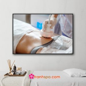 Mẫu tranh trang trí spa đẹp hình ảnh làm đẹp và săn chắc da bằng sóng vô tuyến tại cơ sở thẩm mỹ